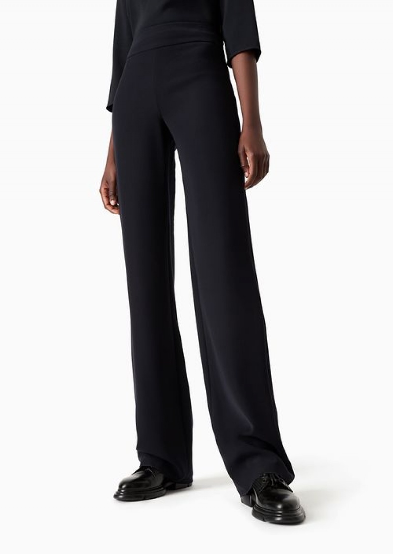 Blue Emporio Armani Techno Cady Palazzo Trousers | EA-SN56864