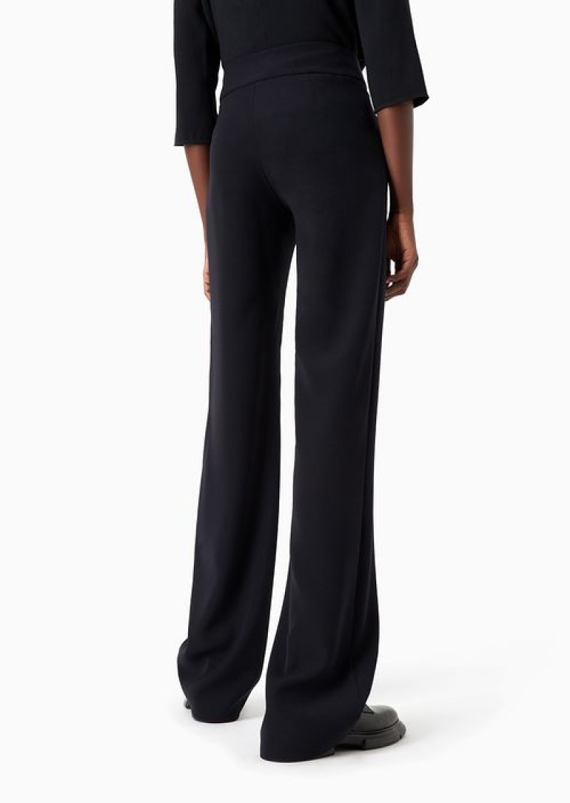 Blue Emporio Armani Techno Cady Palazzo Trousers | EA-SN56864