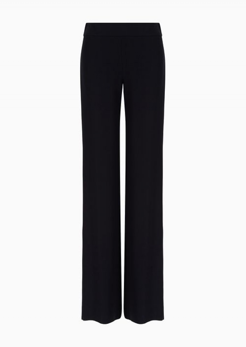 Blue Emporio Armani Techno Cady Palazzo Trousers | EA-SN56864