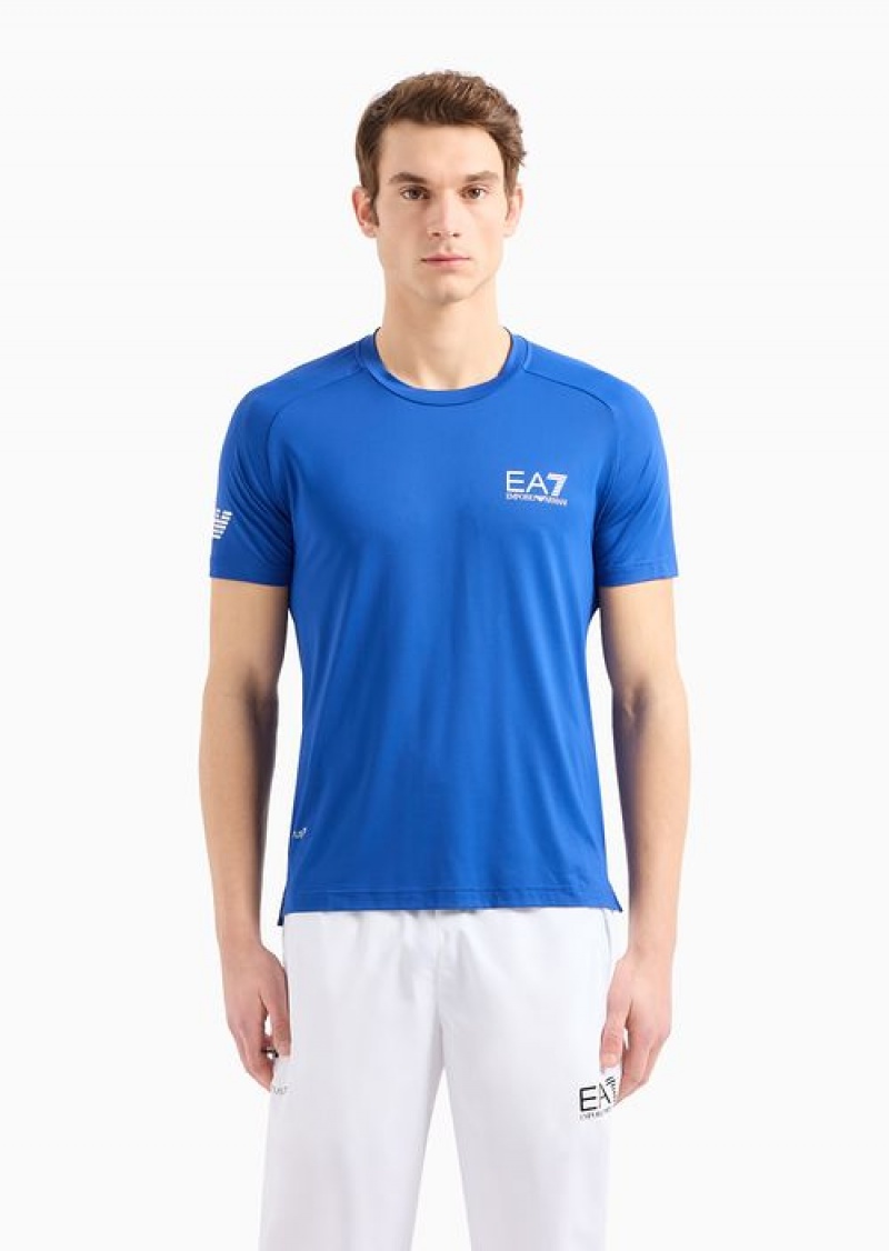 Blue Emporio Armani Tennis Pro T-shirt In Ventus7 Technical Fabric | EA7-SN59970