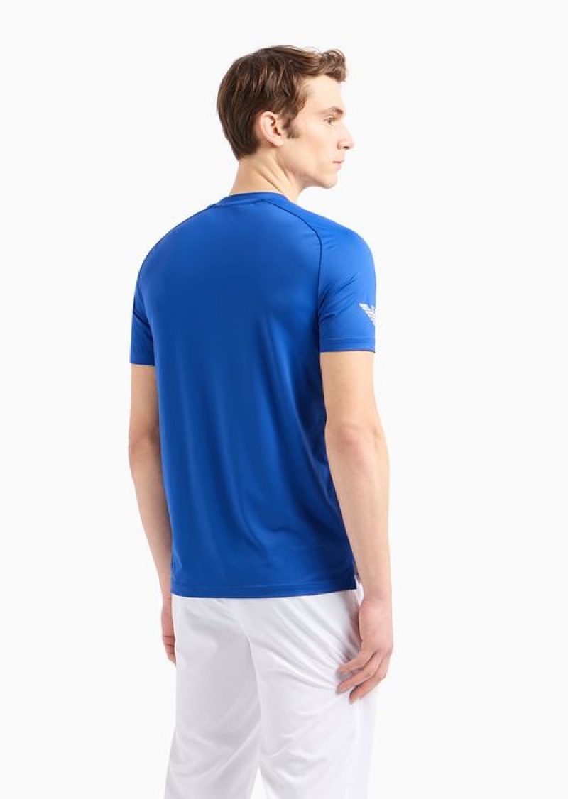 Blue Emporio Armani Tennis Pro T-shirt In Ventus7 Technical Fabric | EA7-SN59970