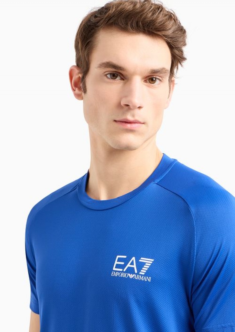 Blue Emporio Armani Tennis Pro T-shirt In Ventus7 Technical Fabric | EA7-SN59970