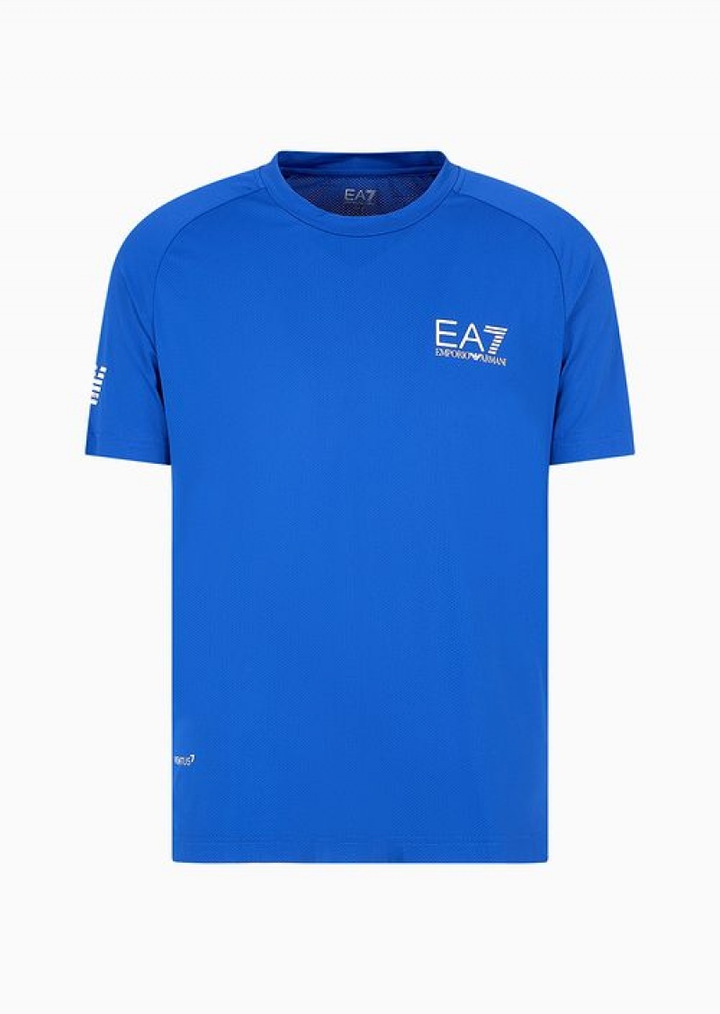 Blue Emporio Armani Tennis Pro T-shirt In Ventus7 Technical Fabric | EA7-SN59970