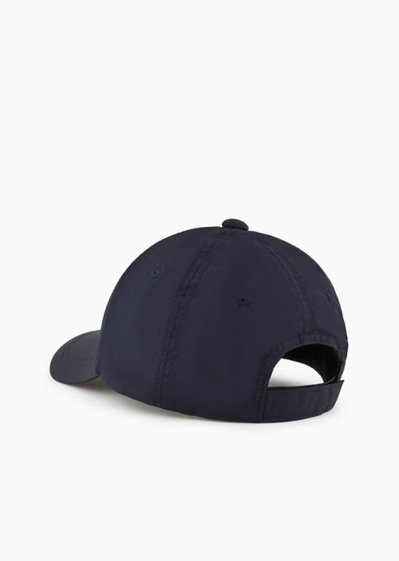 Blue Emporio Armani Travel Essentials Nylon Baseball Cap | EA-SN59178