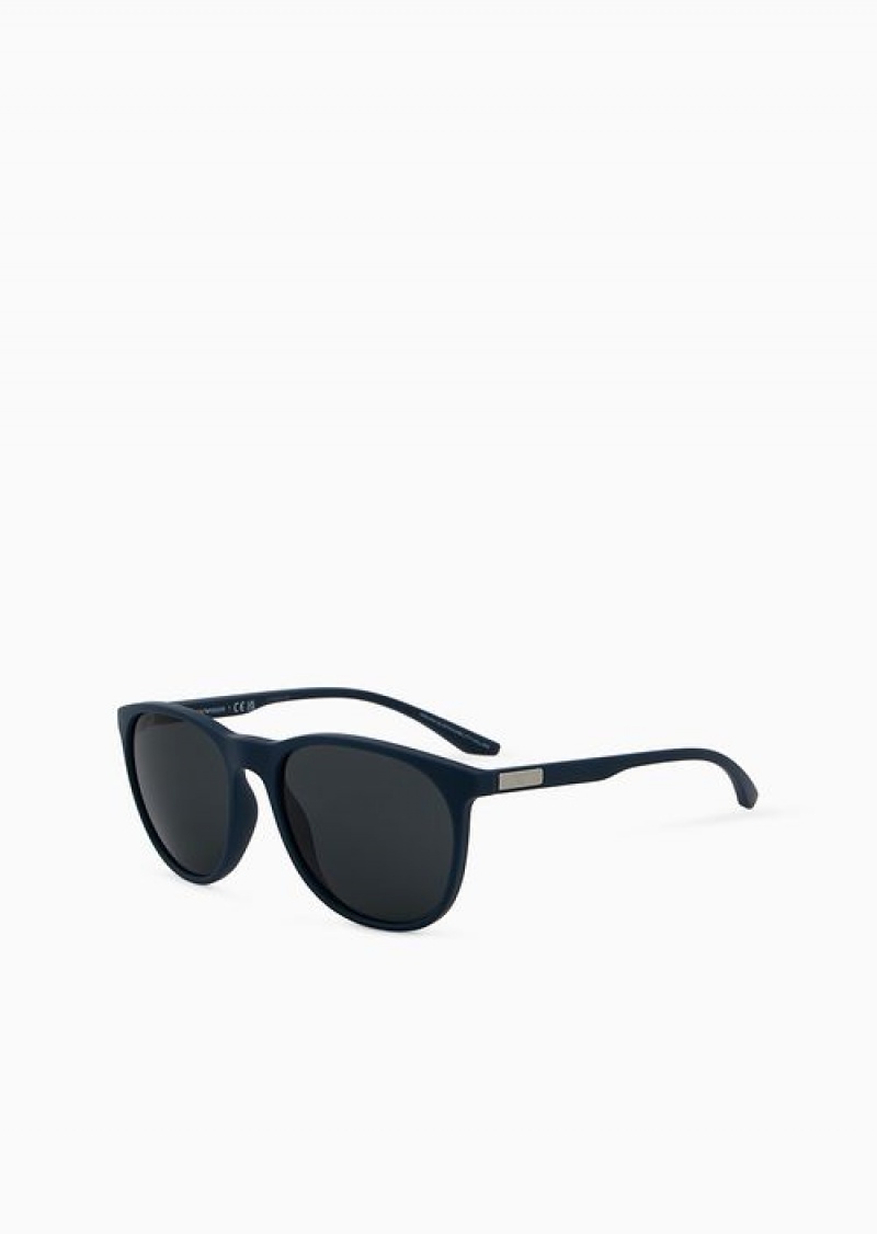 Blue Emporio Armani Women’s Panto Sunglasses | EA-SN59493