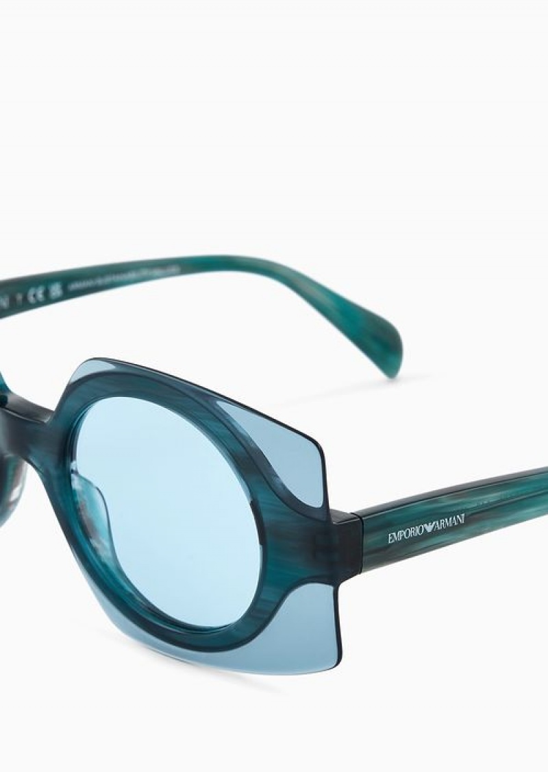 Blue Emporio Armani Women’s Square Sunglasses | EA-SN57746