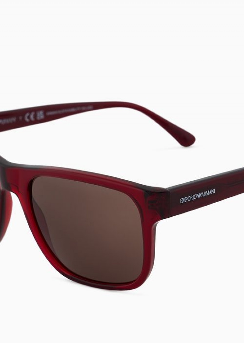 Bordeaux Emporio Armani Men’s Pillow Sunglasses | EA-SN59463