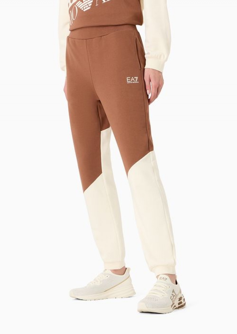 Brown Emporio Armani Logo Series Joggers In Asv Organic Cotton | EA7-SN59571