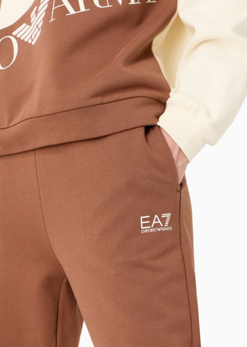 Brown Emporio Armani Logo Series Joggers In Asv Organic Cotton | EA7-SN59571