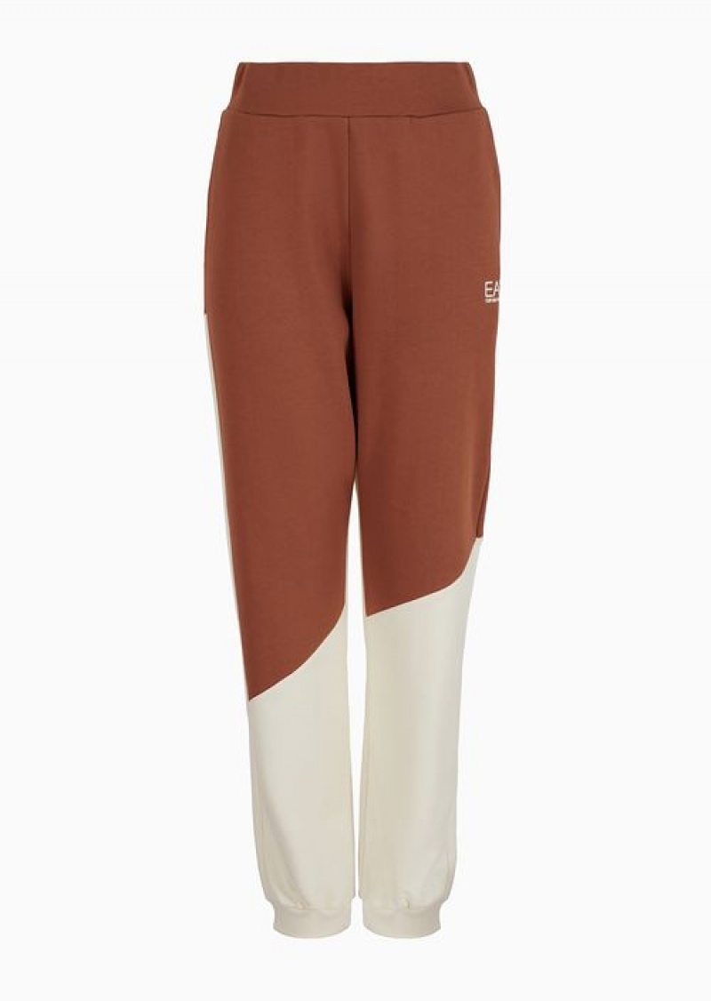 Brown Emporio Armani Logo Series Joggers In Asv Organic Cotton | EA7-SN59571