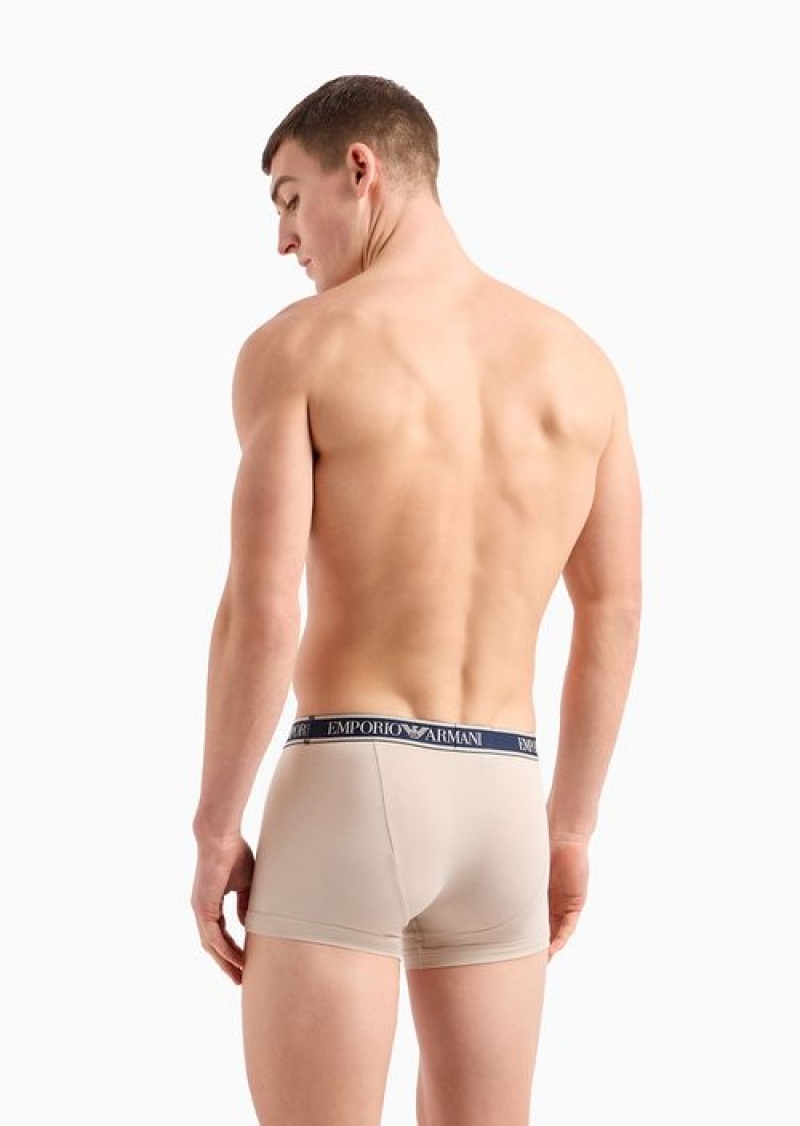 Brown Emporio Armani Three-pack Of Boxer Briefs With Core Logo Waistband | EA-SN58797