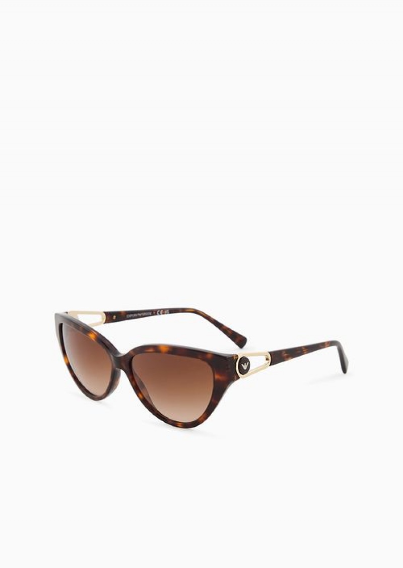 Brown Emporio Armani Women’s Cat-eye Sunglasses | EA-SN57768