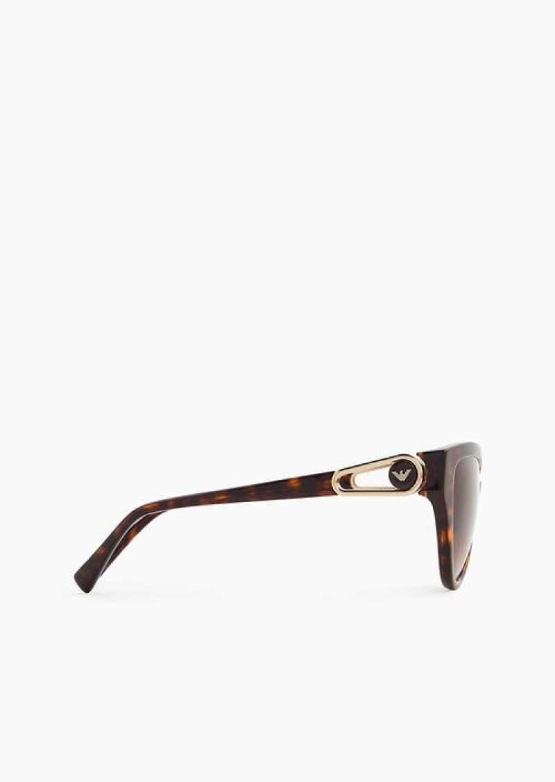 Brown Emporio Armani Women’s Cat-eye Sunglasses | EA-SN57768