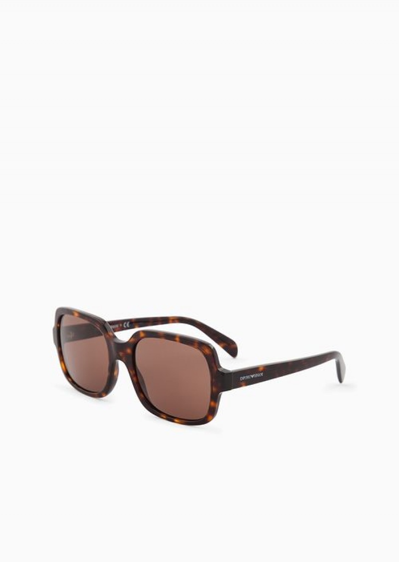 Brown Emporio Armani Women’s Square Sunglasses | EA-SN57753