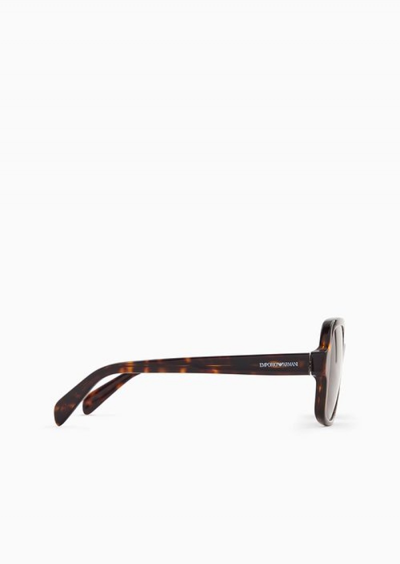 Brown Emporio Armani Women’s Square Sunglasses | EA-SN57753