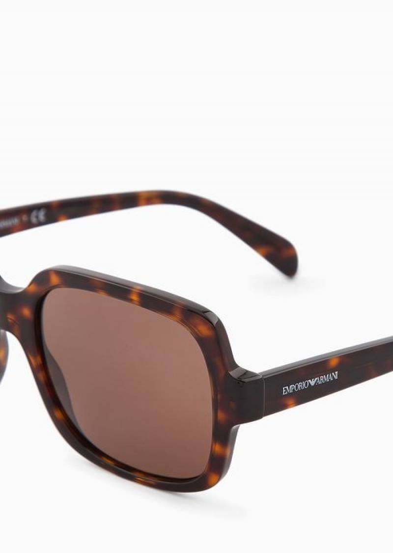 Brown Emporio Armani Women’s Square Sunglasses | EA-SN57753