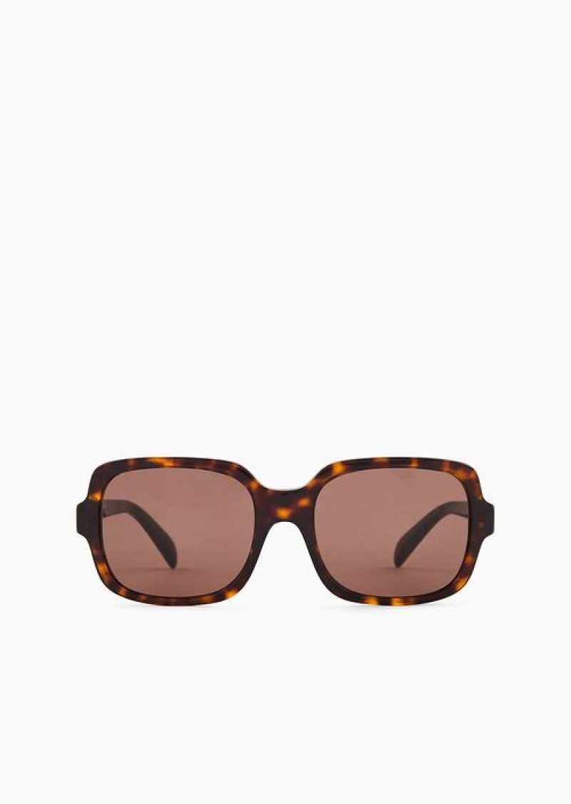 Brown Emporio Armani Women’s Square Sunglasses | EA-SN57753