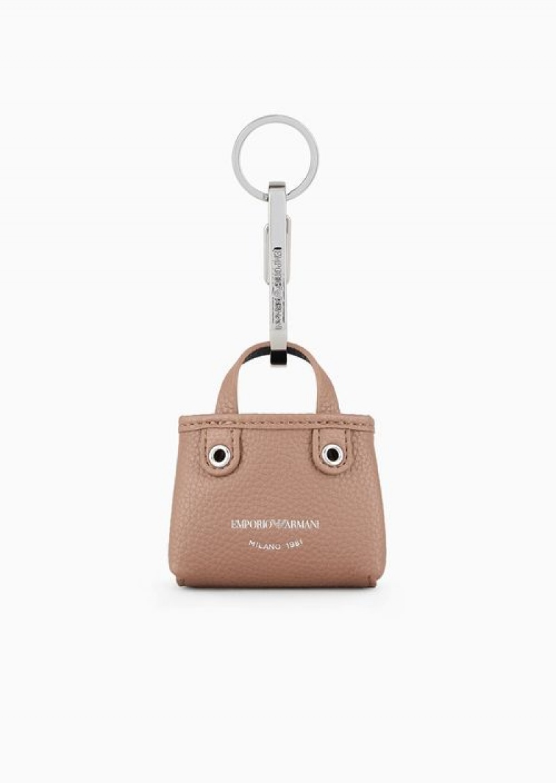 Camel Emporio Armani Deer-print Micro Myea Bag Charm | EA-SN57649