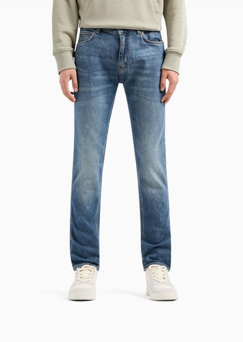 Dark Blue Emporio Armani J16 Slim-fit Jeans In Soft Comfort Denim | EA-SN57970