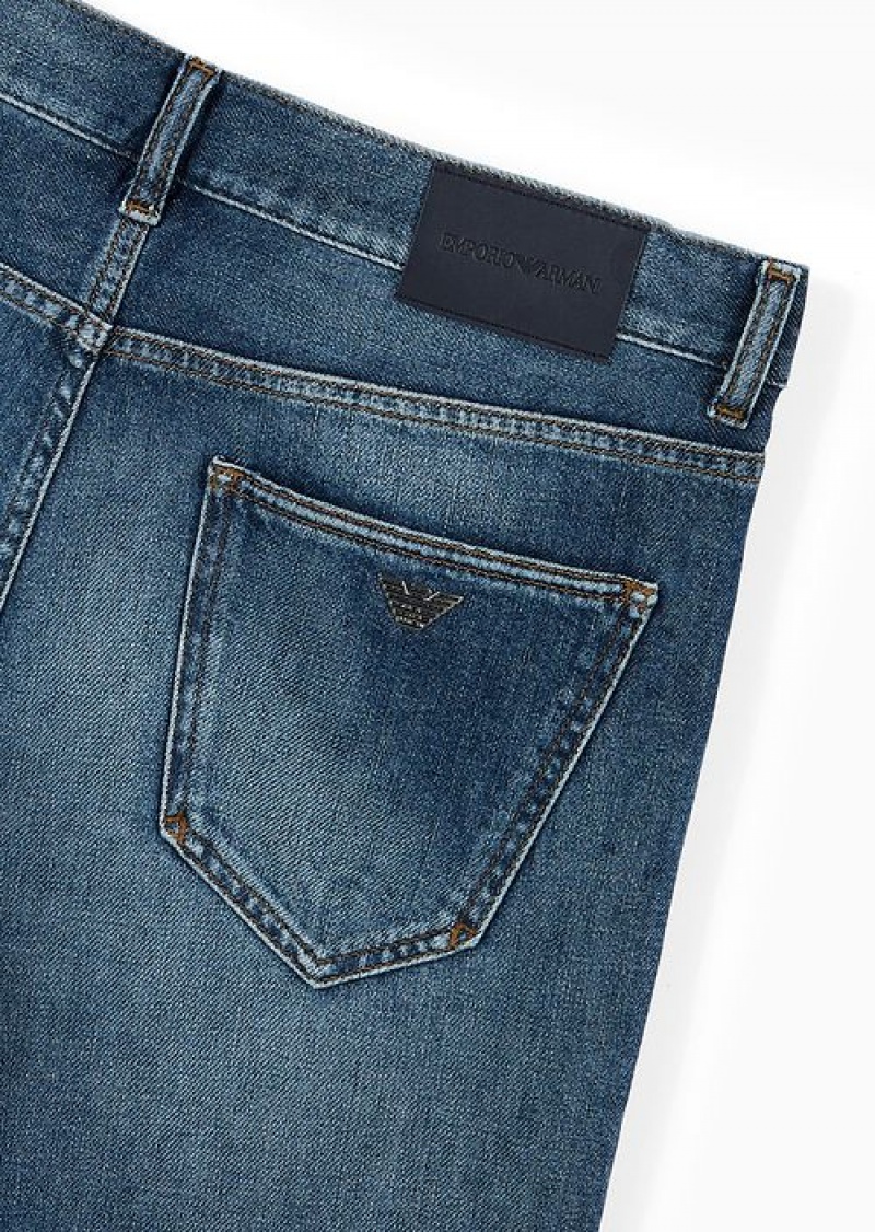 Dark Blue Emporio Armani J16 Slim-fit Jeans In Soft Comfort Denim | EA-SN57970