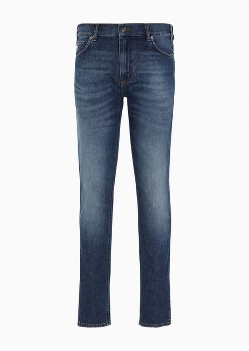 Dark Blue Emporio Armani J16 Slim-fit Jeans In Soft Comfort Denim | EA-SN57970