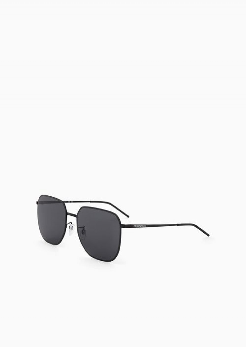 Dark Grey Emporio Armani Unisex Square Sunglasses | EA-SN59425