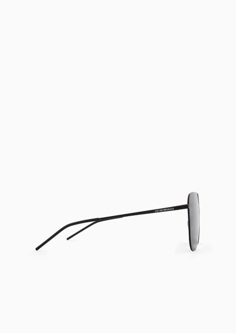 Dark Grey Emporio Armani Unisex Square Sunglasses | EA-SN59425