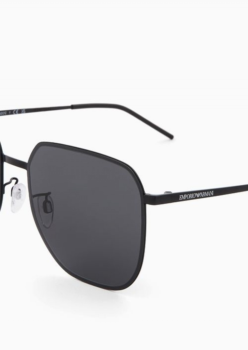 Dark Grey Emporio Armani Unisex Square Sunglasses | EA-SN59425