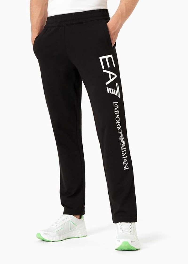 Deep Black Emporio Armani Cotton Logo Series Joggers | EA7-SN59837