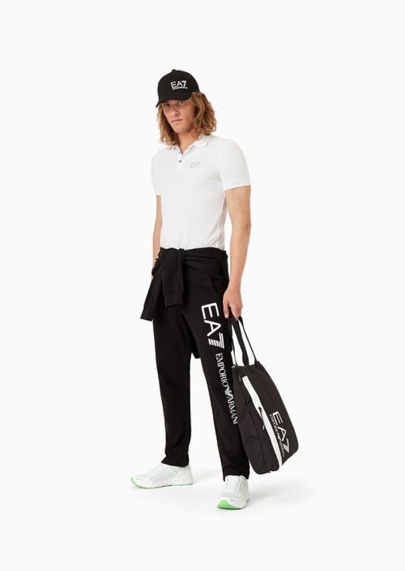 Deep Black Emporio Armani Cotton Logo Series Joggers | EA7-SN59837