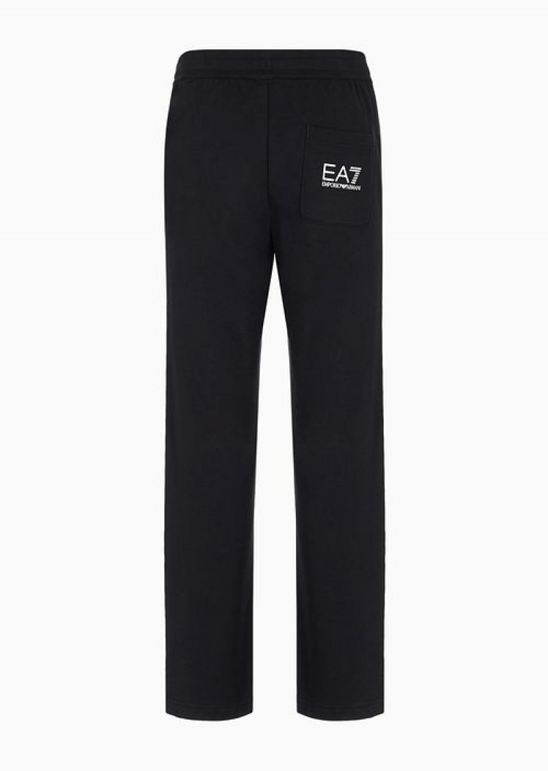 Deep Black Emporio Armani Cotton Logo Series Joggers | EA7-SN59837