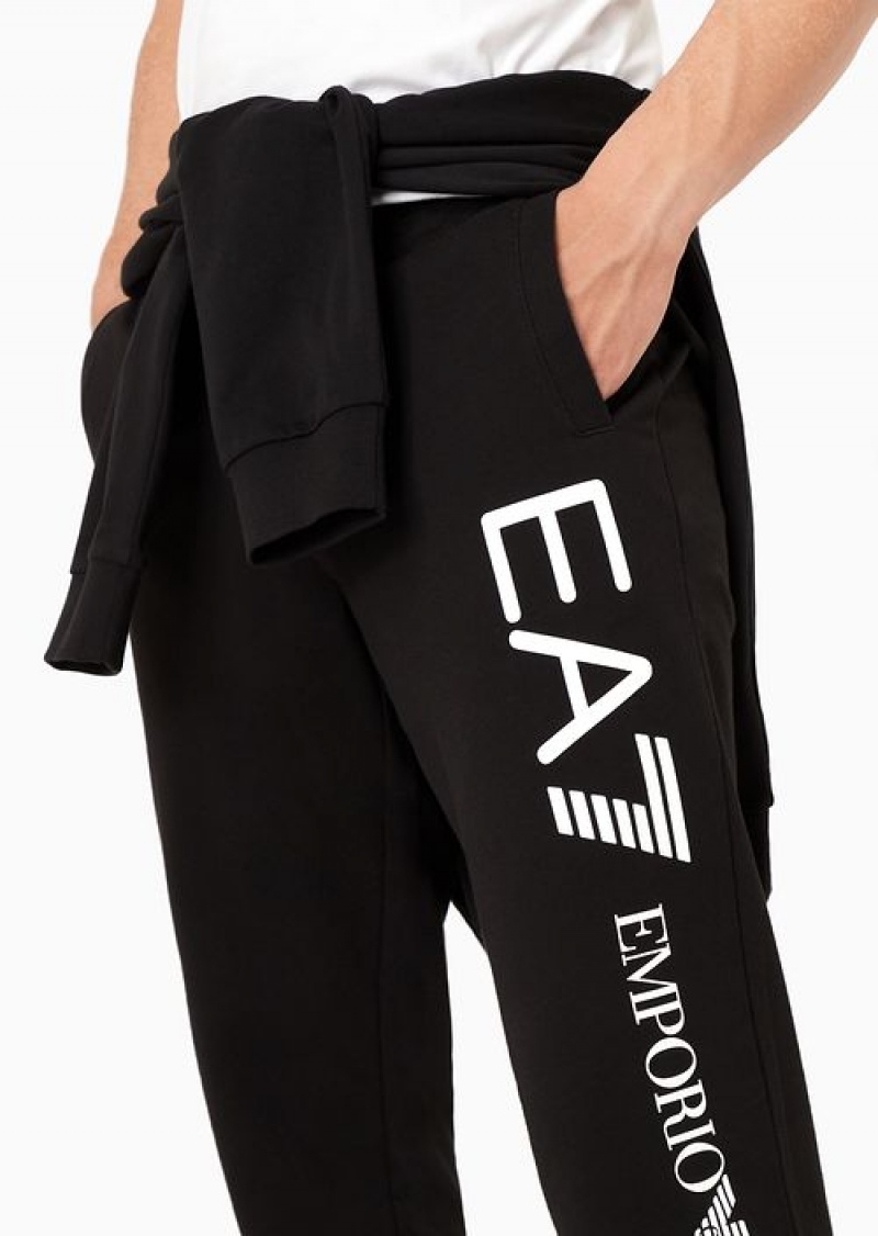 Deep Black Emporio Armani Cotton Logo Series Joggers | EA7-SN59837