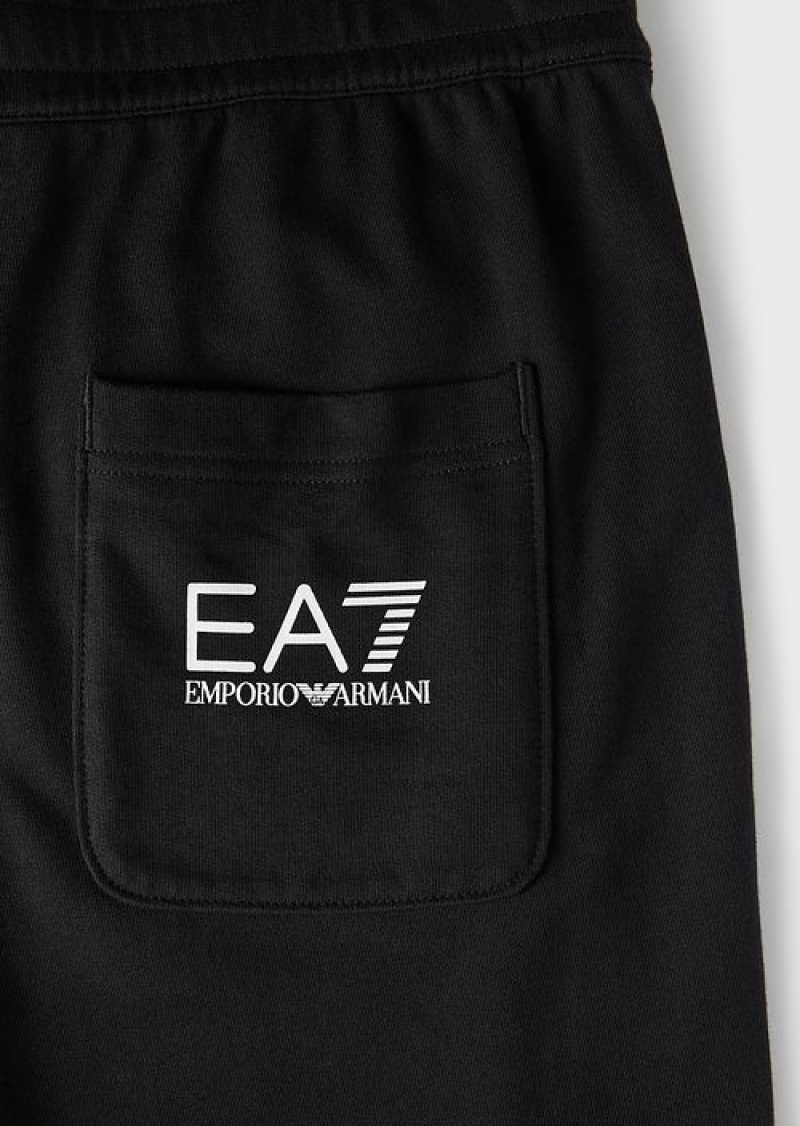 Deep Black Emporio Armani Cotton Logo Series Joggers | EA7-SN59837