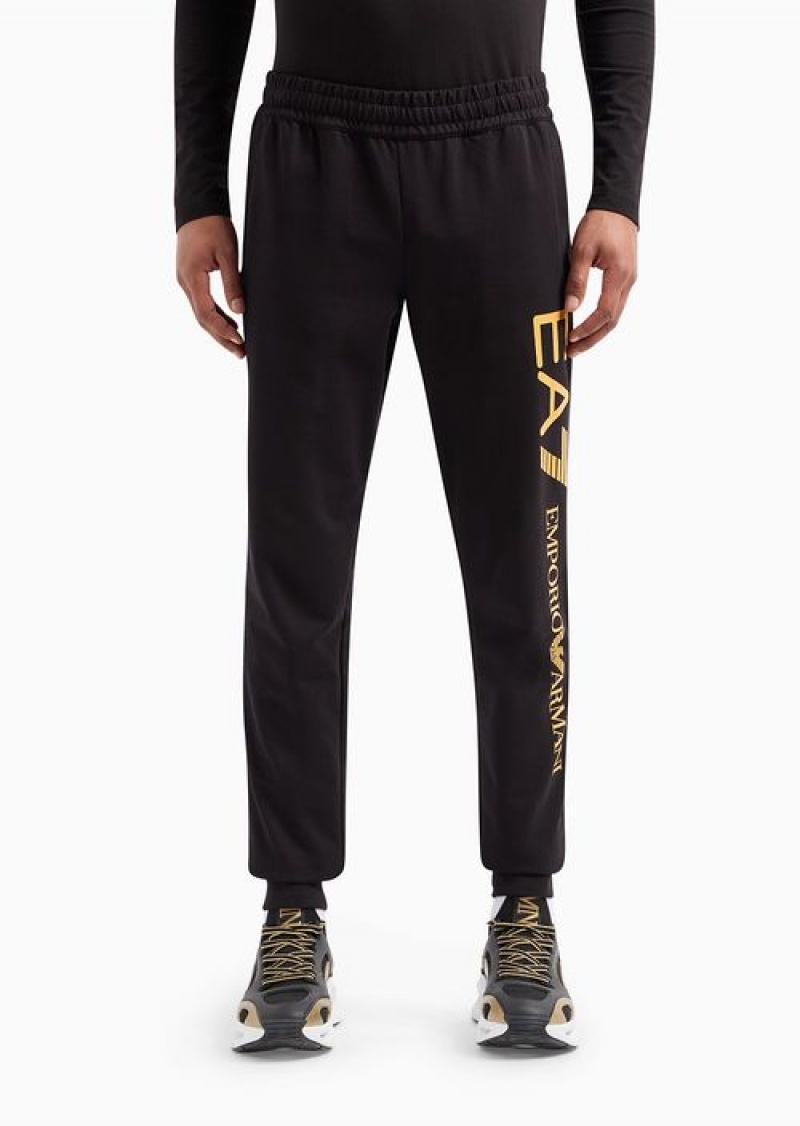 Deep Black Emporio Armani Cotton Logo Series Joggers | EA7-SN59857