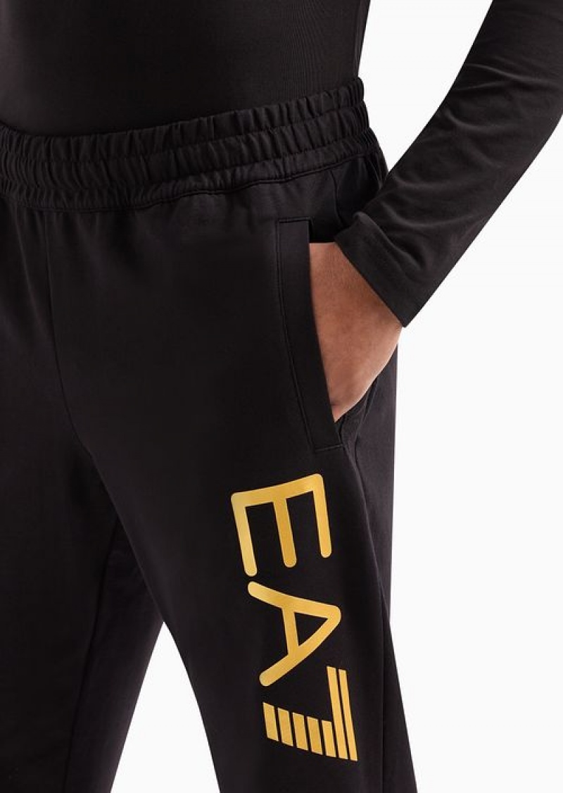 Deep Black Emporio Armani Cotton Logo Series Joggers | EA7-SN59857