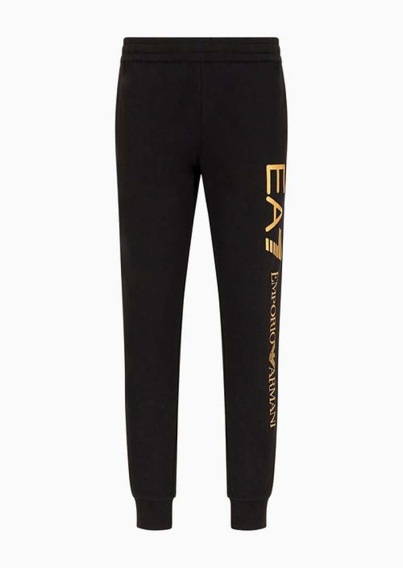 Deep Black Emporio Armani Cotton Logo Series Joggers | EA7-SN59857