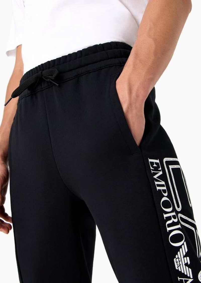 Deep Black Emporio Armani Pantaloni Jogger Logo Series In Cotone | EA7-SN59840