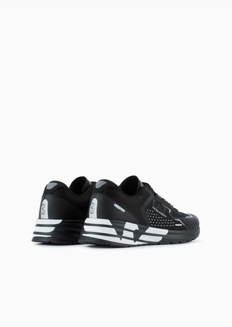 Deep Black Emporio Armani Reflex Crusher Distance Sneakers | EA7-SN59768