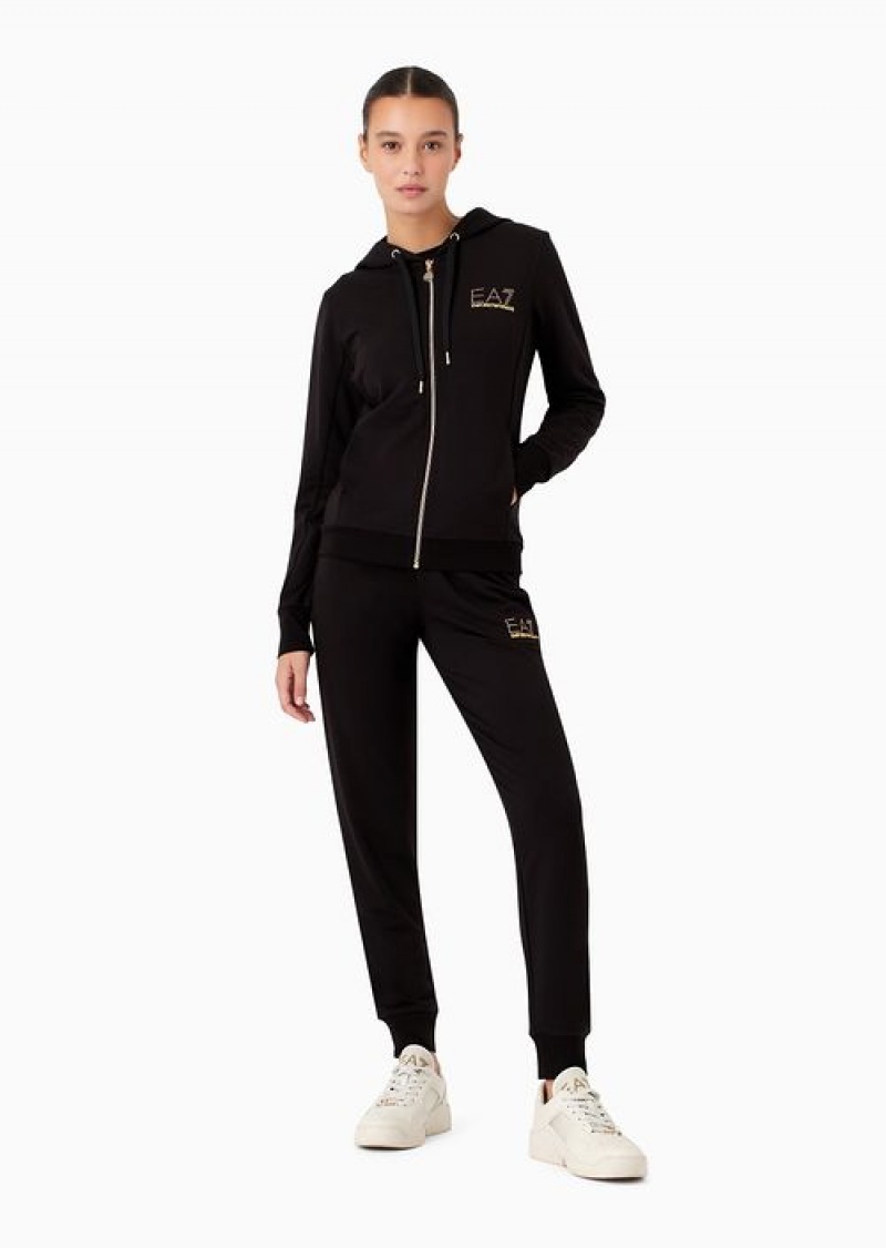 Deep Black Emporio Armani Viscose-blend Evolution Tracksuit | EA7-SN59613