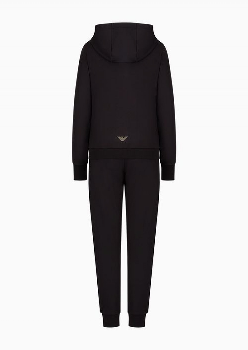 Deep Black Emporio Armani Viscose-blend Evolution Tracksuit | EA7-SN59613