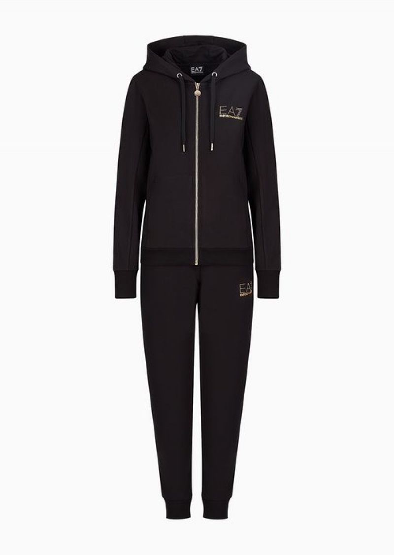 Deep Black Emporio Armani Viscose-blend Evolution Tracksuit | EA7-SN59613