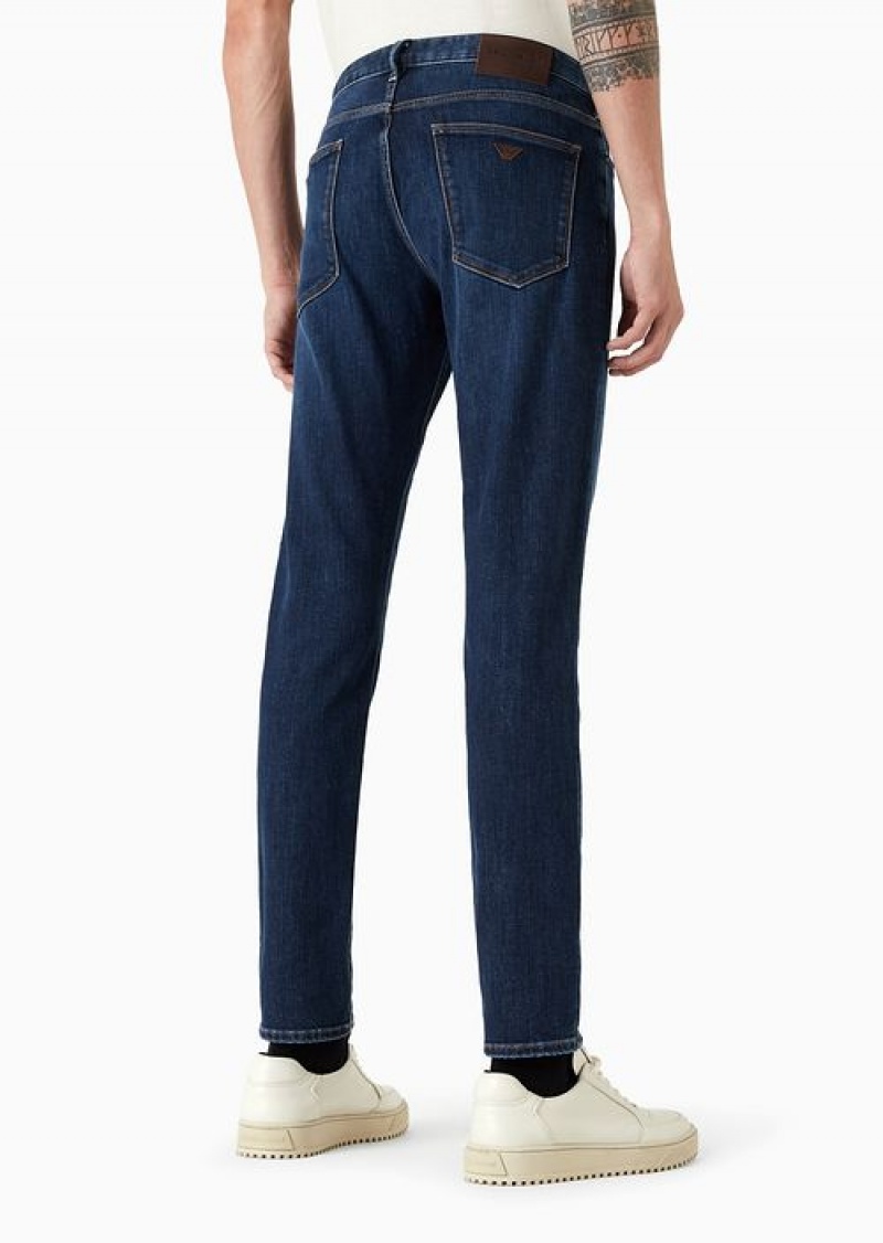 Denim Emporio Armani J06 Slim-fit, Washed, 11.5 Oz Comfort-denim Jeans | EA-SN58011