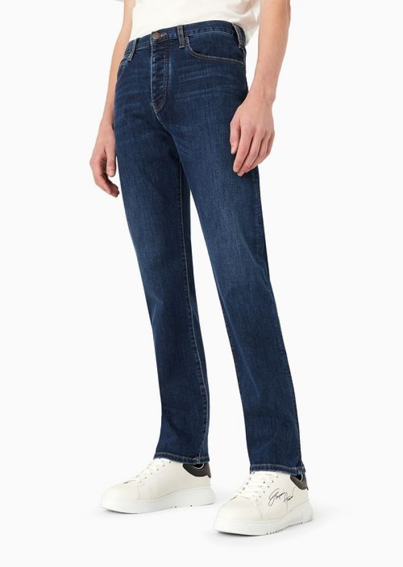 Denim Emporio Armani J21 Regular-fit Jeans In Washed 11.5 Oz Comfort Denim | EA-SN57973