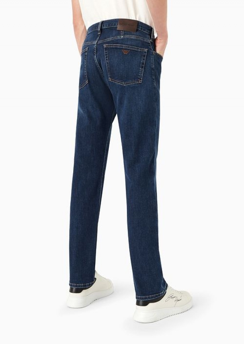 Denim Emporio Armani J21 Regular-fit Jeans In Washed 11.5 Oz Comfort Denim | EA-SN57973