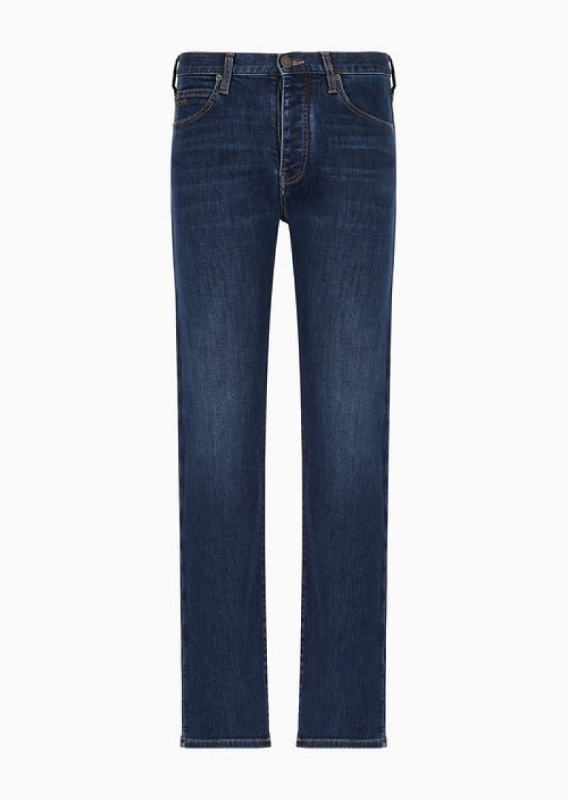 Denim Emporio Armani J21 Regular-fit Jeans In Washed 11.5 Oz Comfort Denim | EA-SN57973