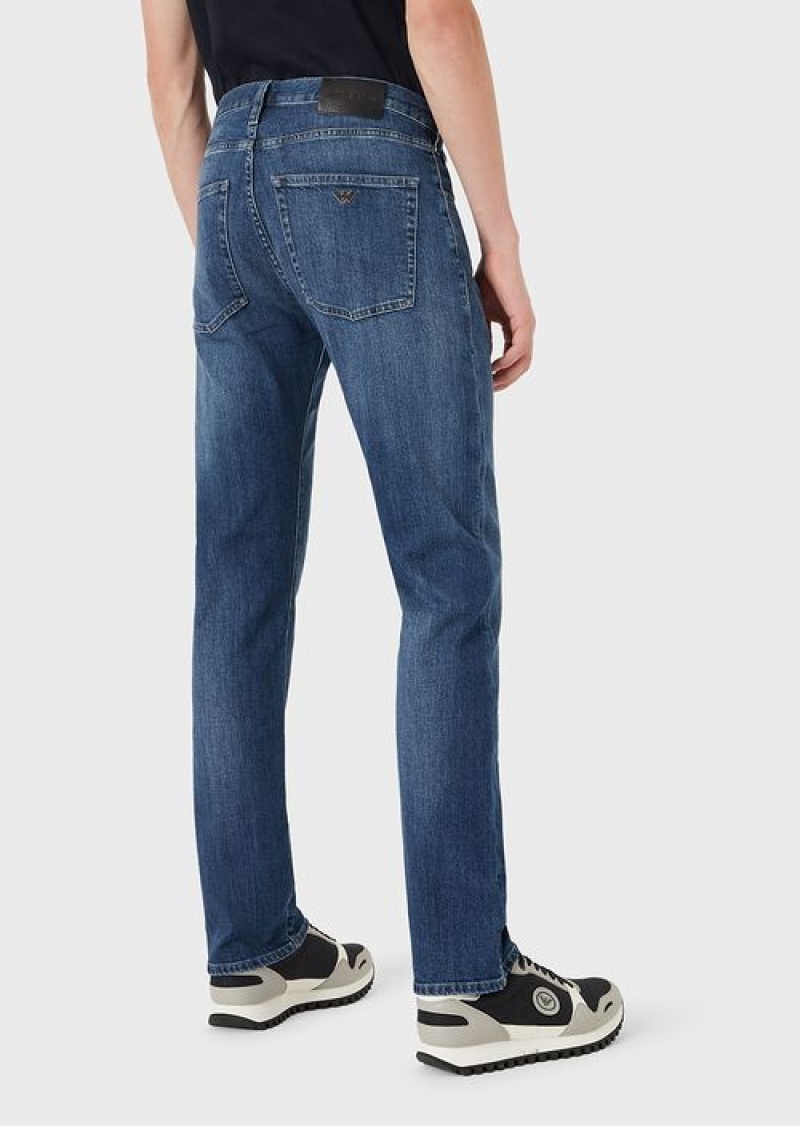 Denim Emporio Armani J45 Regular-fit Jeans In Melange Twill 10 Oz Comfort Denim | EA-SN57984