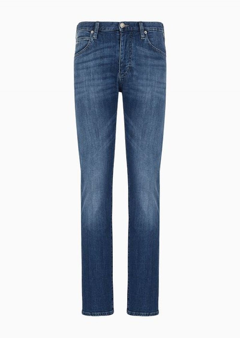 Denim Emporio Armani J45 Regular-fit Jeans In Melange Twill 10 Oz Comfort Denim | EA-SN57984