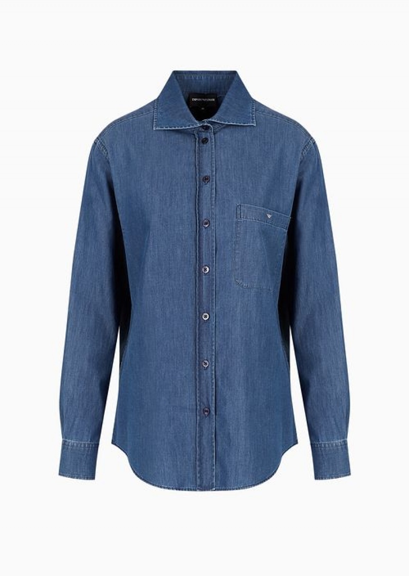 Denim Emporio Armani Stone-washed Denim Shirt | EA-SN56956