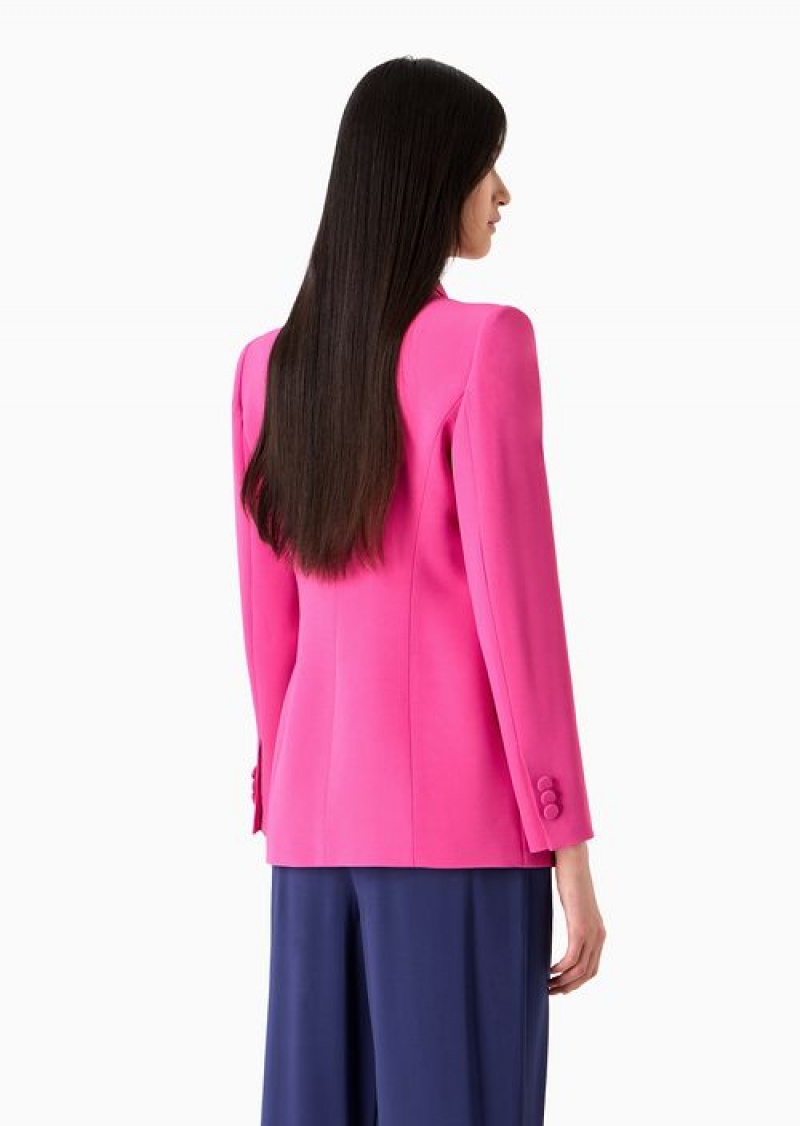 Fuchsia Emporio Armani Jacket With Foulard-effect Shawl Collar In CrêPe Cady | EA-SN56439