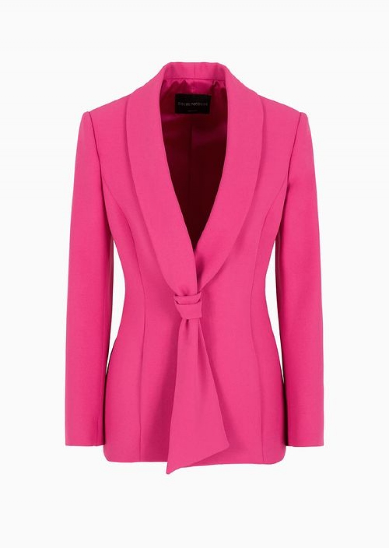 Fuchsia Emporio Armani Jacket With Foulard-effect Shawl Collar In CrêPe Cady | EA-SN56439